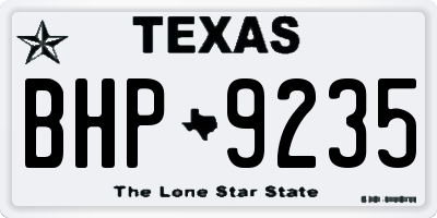 TX license plate BHP9235
