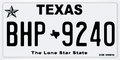 TX license plate BHP9240