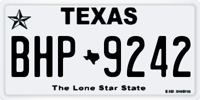 TX license plate BHP9242