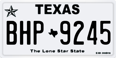 TX license plate BHP9245