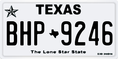 TX license plate BHP9246