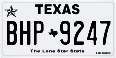 TX license plate BHP9247