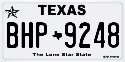 TX license plate BHP9248
