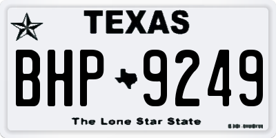 TX license plate BHP9249