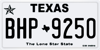 TX license plate BHP9250