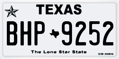 TX license plate BHP9252