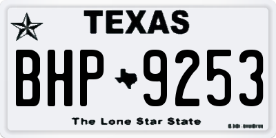 TX license plate BHP9253
