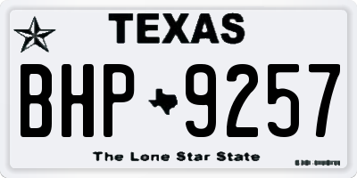 TX license plate BHP9257