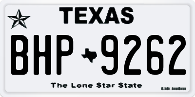 TX license plate BHP9262