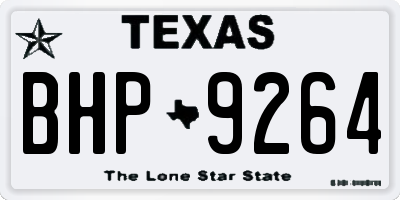 TX license plate BHP9264