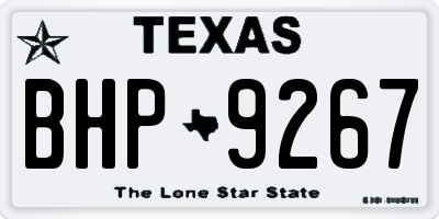TX license plate BHP9267
