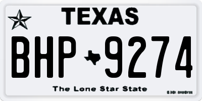 TX license plate BHP9274