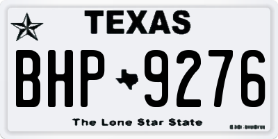 TX license plate BHP9276