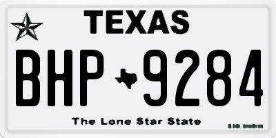 TX license plate BHP9284
