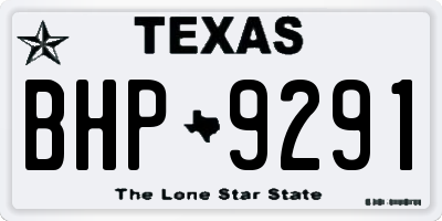TX license plate BHP9291