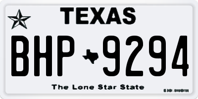 TX license plate BHP9294