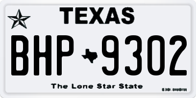 TX license plate BHP9302