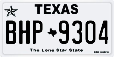 TX license plate BHP9304