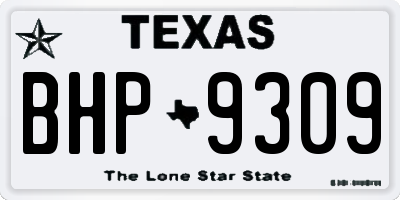 TX license plate BHP9309