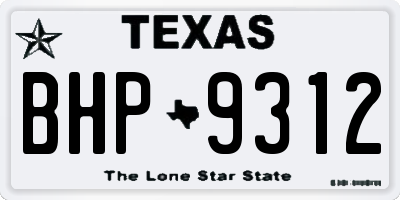 TX license plate BHP9312