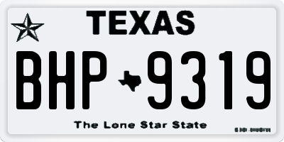 TX license plate BHP9319