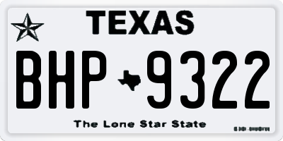 TX license plate BHP9322