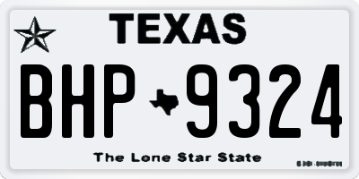 TX license plate BHP9324