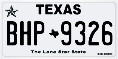 TX license plate BHP9326