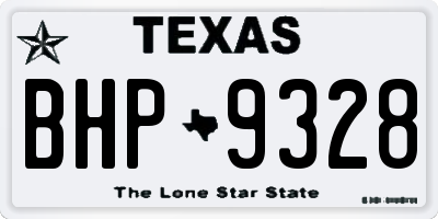 TX license plate BHP9328