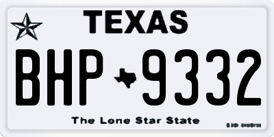 TX license plate BHP9332