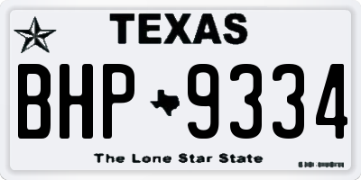 TX license plate BHP9334