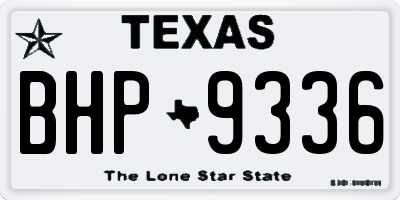 TX license plate BHP9336