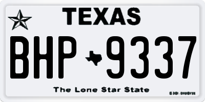 TX license plate BHP9337
