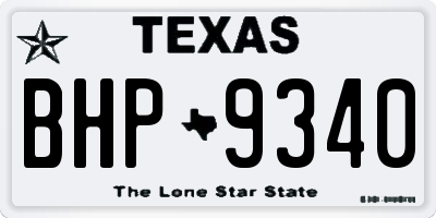 TX license plate BHP9340