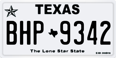 TX license plate BHP9342