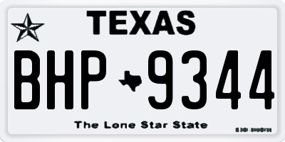 TX license plate BHP9344