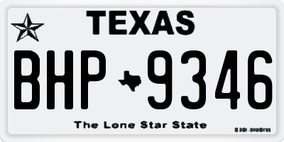 TX license plate BHP9346