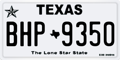 TX license plate BHP9350
