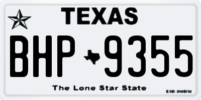 TX license plate BHP9355
