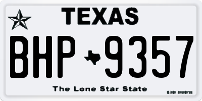 TX license plate BHP9357