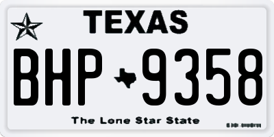 TX license plate BHP9358