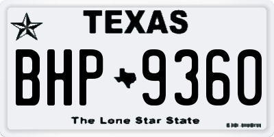TX license plate BHP9360