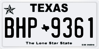 TX license plate BHP9361