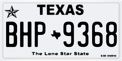 TX license plate BHP9368