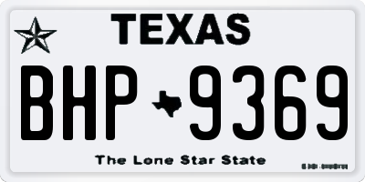TX license plate BHP9369