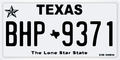 TX license plate BHP9371