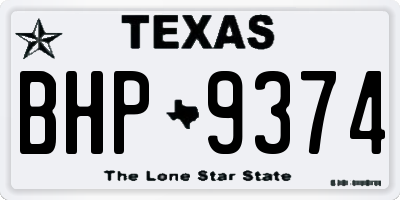 TX license plate BHP9374
