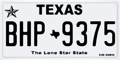 TX license plate BHP9375