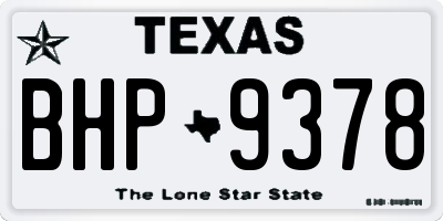 TX license plate BHP9378