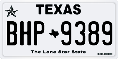 TX license plate BHP9389